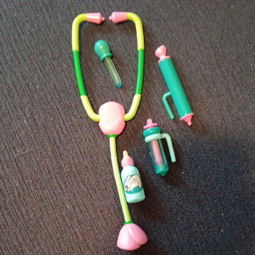 Kids Doctor Playset with Stethoscope - Green and Pink